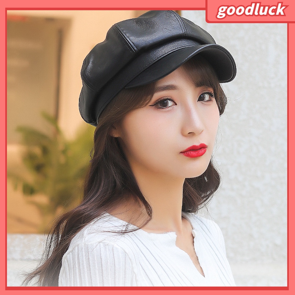 |Đồ Chơi GODK GODK Độc Đáo| Mũ Beret Giả Da Đính Bát Giác Có Thể Điều Chỉnh Kích Cỡ