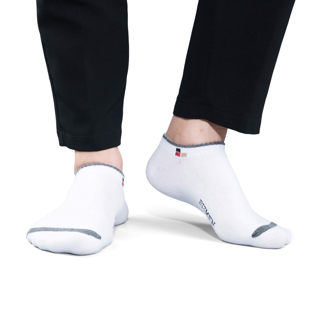Tất vớ nam công sở Bizmen CHÍNH HÃNG cao cấp cổ ngắn trung cao hài cổ thuyền Cotton kháng khuẩn khử mùi JIZOE TNA01