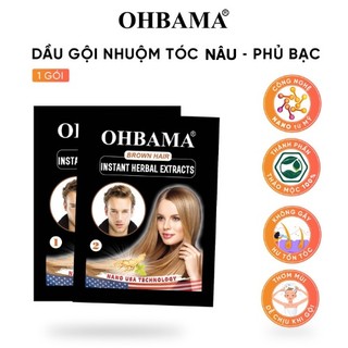 Dầu Gội Đổi Màu Tóc OHBAMA - Gội Là Nâu OHBAMA [Set 1-3-5 gói]