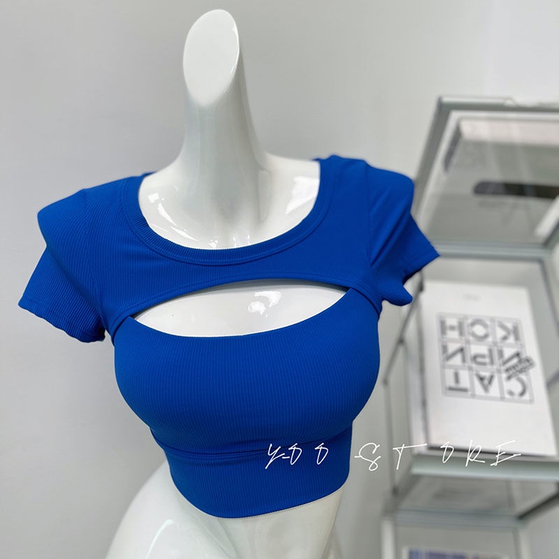 Áo thun COZOKC thể thao ngắn tay dáng ôm thời trang