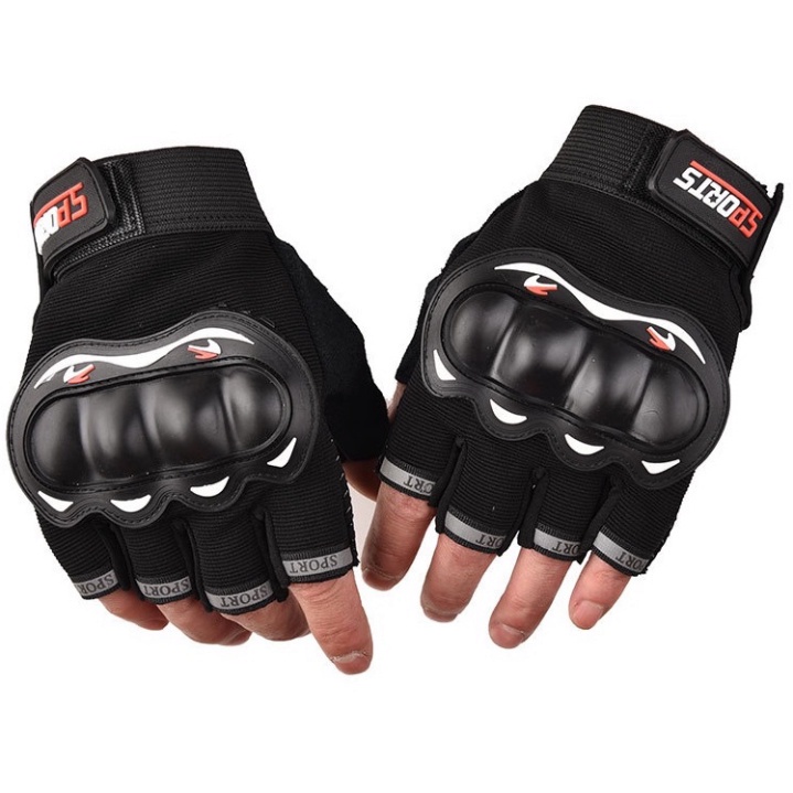 Găng Tay Đi Phượt Sport Cụt Ngón Có Gù Bảo Vệ Tay Đầu Ngón Tay Có Phản Quang - Hàng mới về