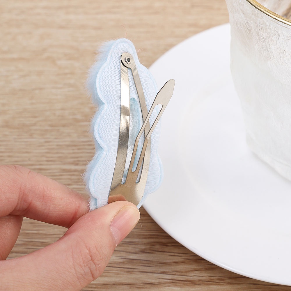 Kẹp Tóc Hình Đám Mây Phủ Lông Mềm Mại Phong Cách Hàn Quốc Đơn Giản Thời Trang Cho Nữ