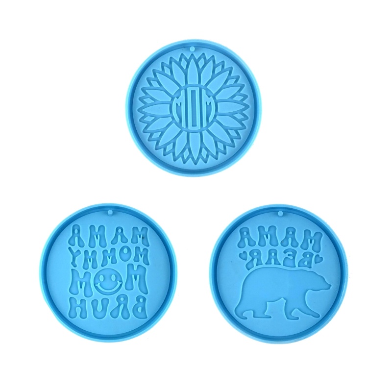 Khuôn Silicone Hình Tròn Làm Mặt Dây Chuyền / Móc Khóa DIY