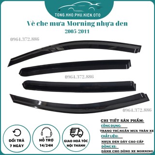Vè che mưa xe Kia Morning 2005 - 2011 nhựa đen cao cấp