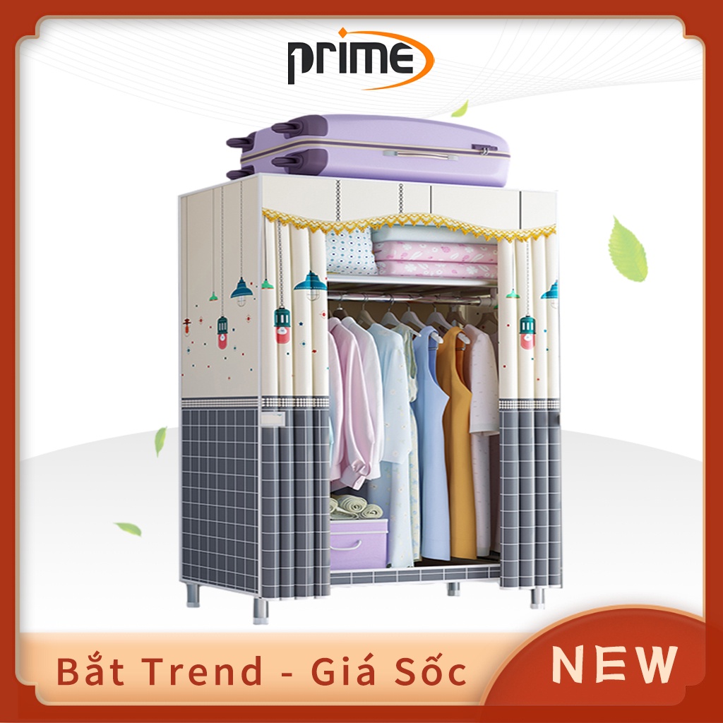 Tủ Quần Áo Cho Bé - Tủ Treo Quần Áo - Tủ Vải Đựng Quần Áo Lắp Ráp Tiện Dụng Khung Thép Titan Bền Chắc Chắn
