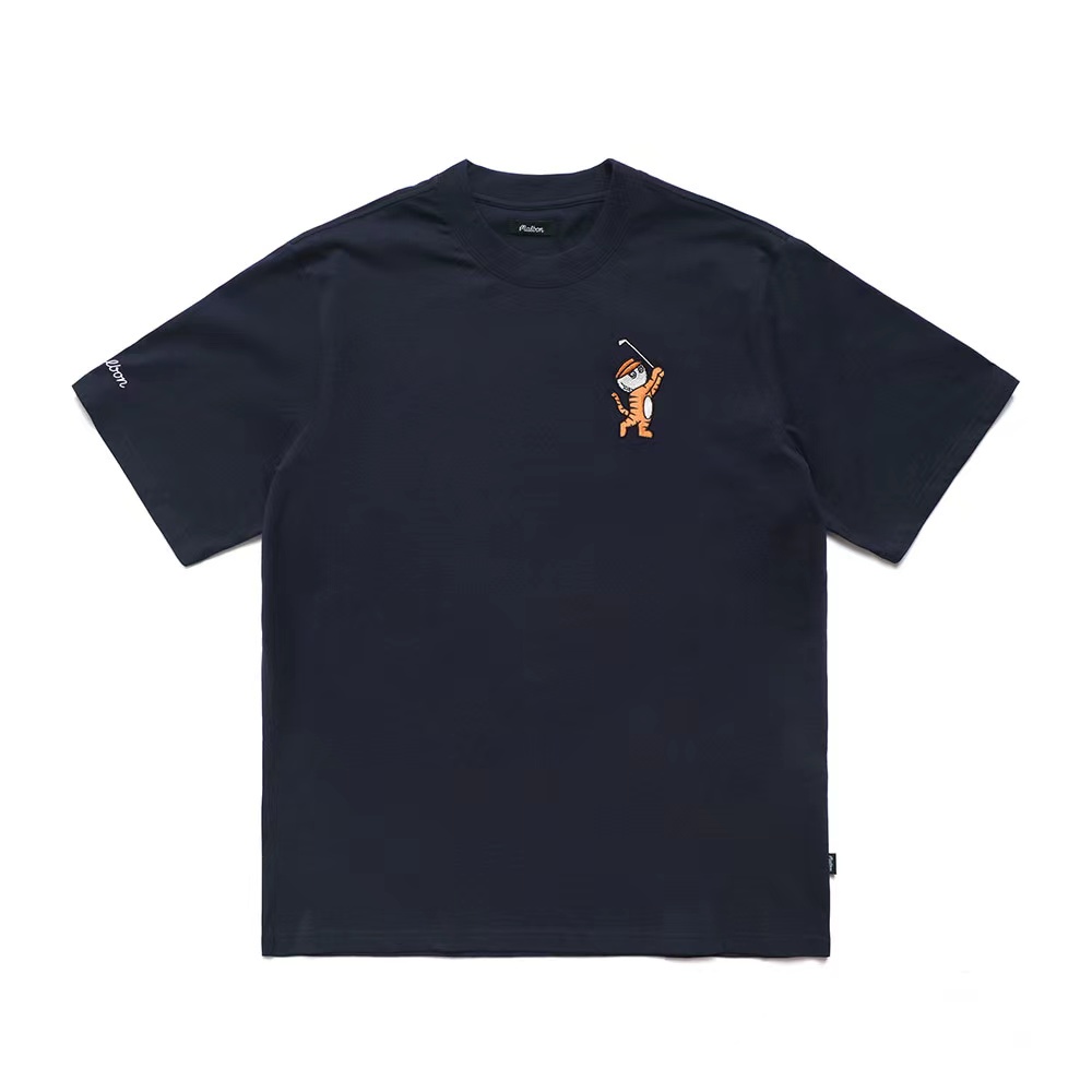 Áo Thun cotton Tay Ngắn Cổ Tròn In Hình Hổ Cơ Bản Đánh Golf Malbon Cho Nam Và Nữ
