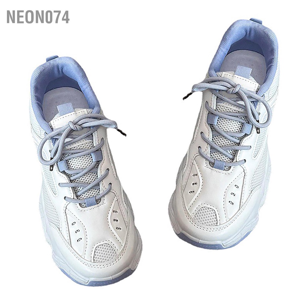 Neon074 Giày Đi Bộ Chống Trơn Trượt Thoáng Khí  Nhẹ Mềm Thường Ngày Sneaker Phối Ren