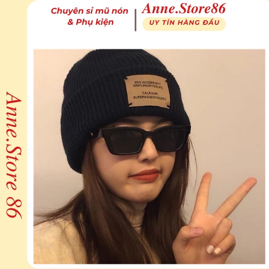 Mũ len nam nữ nón Beanie mùa đông đẹp phong cách đường phố tag Edg - NL20