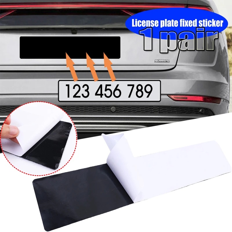 Bộ 2 Giá Đỡ Biển Số Xe Hơi / Xe SUV Không Khung Màu Đen Chống Thời Tiết