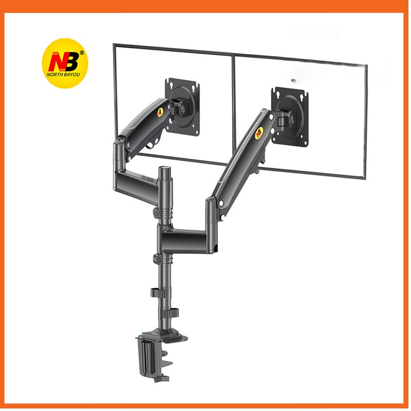 🔸 Giá Treo 2 Màn Hình NB-H180 22-32 Inch New 2021 Gắn Bàn Xoay 360 Độ 🔸