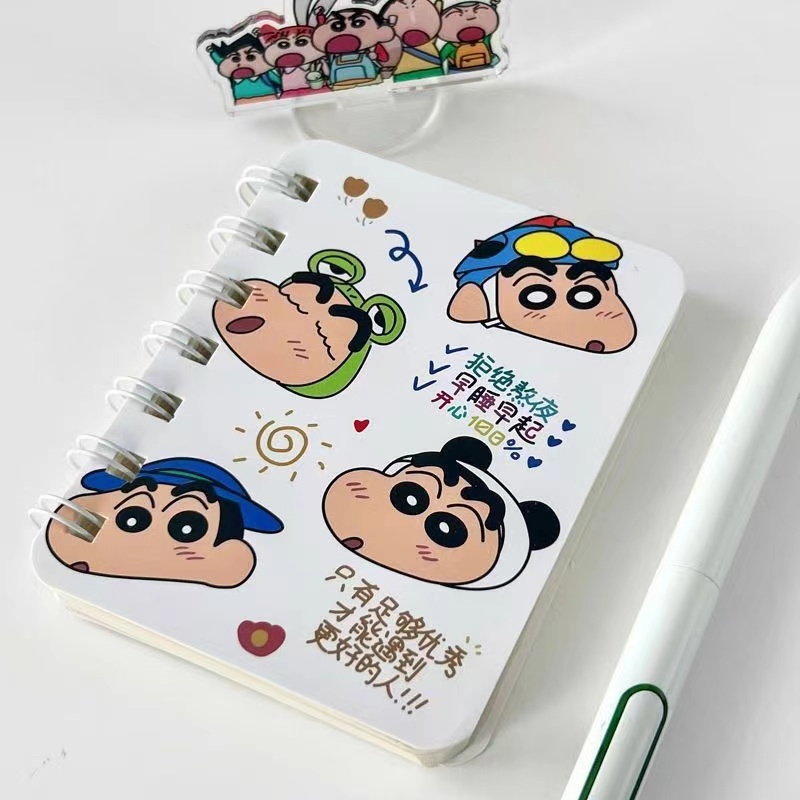 Sổ Tay Khổ A7 Cỡ Nhỏ Họa Tiết Cậu Bé Bút Chì Shin-Chan Dễ Thương