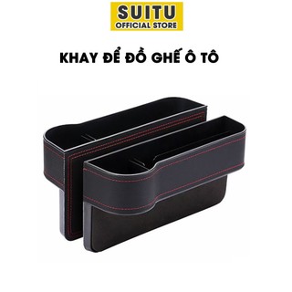 Khay Để Đồ Khe Ghế Ô Tô Bọc Da Cao Cấp Khay Để Đồ Ô Tô Sang Trọng Tiện Lợi