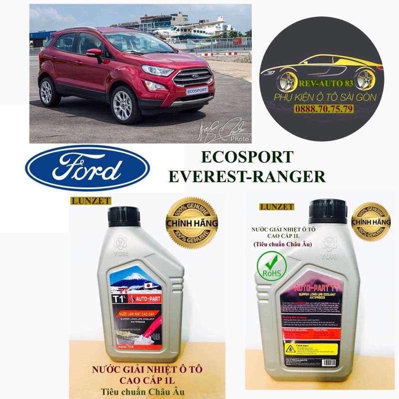 NƯỚC GIẢI NHIỆT ĐỘNG CƠ Ô TÔ FORD- Chai 1L,màu đỏ