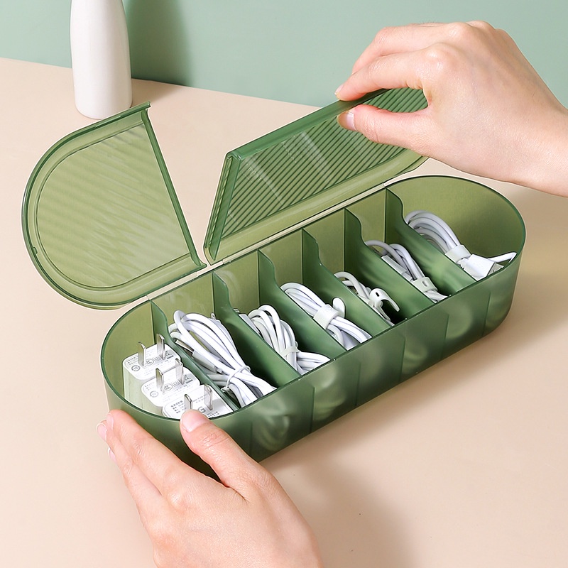 Hộp Phân Loại Cáp Dữ Liệu / Tai Nghe Chống Bụi Đa Năng Có Vỏ Bọc Hình Tròn Tiện Dụng