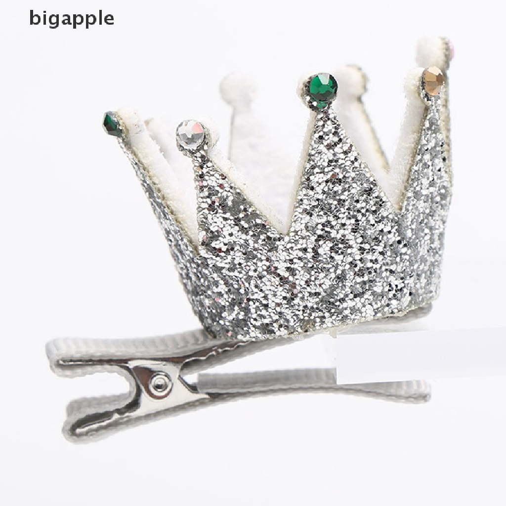 Kẹp Tóc Hình Vương Miện Mini Màu Hồng Lấp Lánh Cho Bé Gái