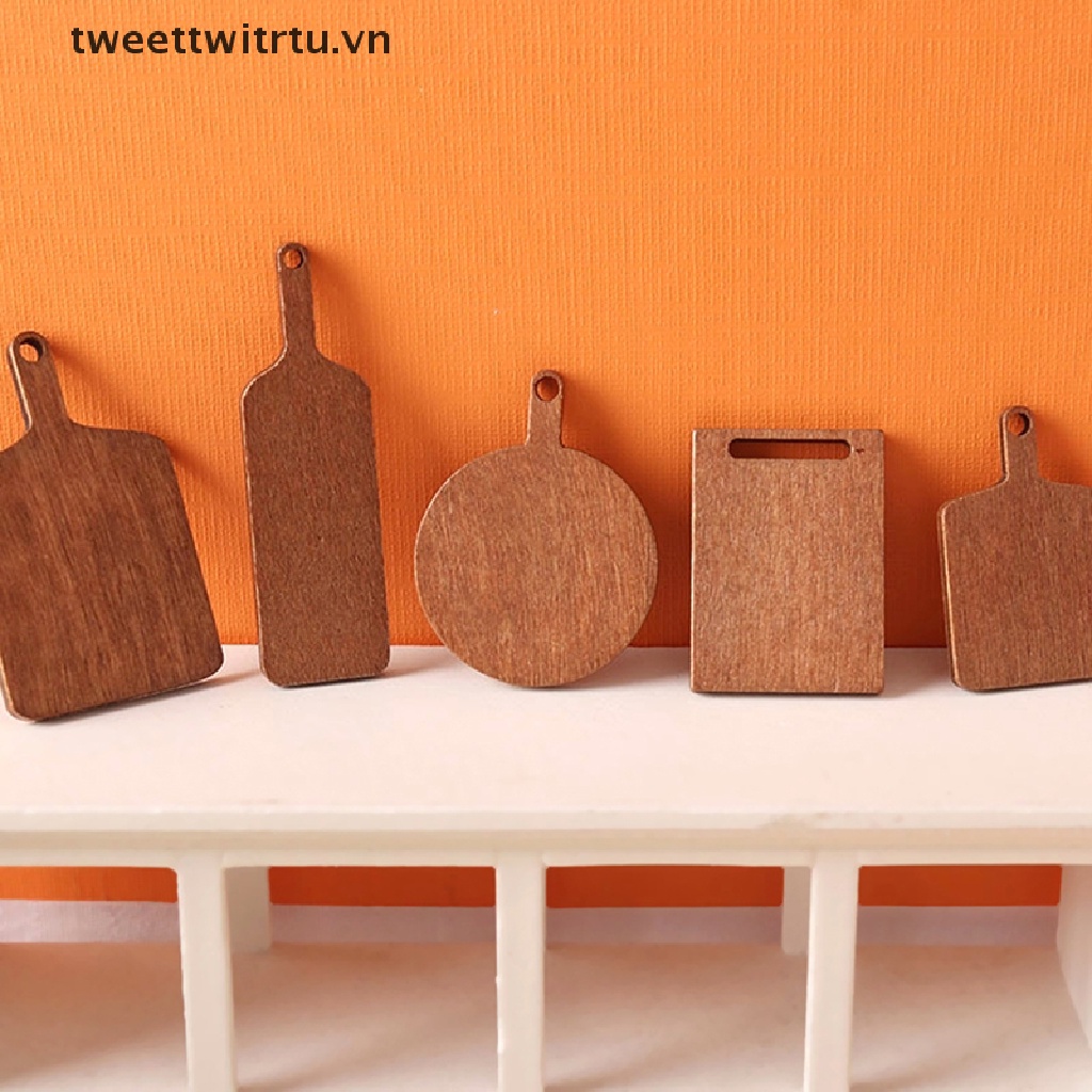 Bộ 5 Thớt Cắt Bánh Mì Tỉ Lệ 1: 12 Dùng Trang Trí Nhà Búp Bê