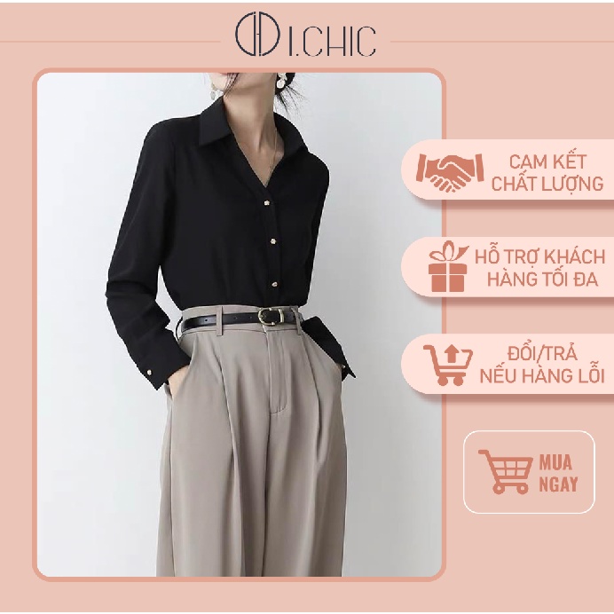 ICHIC- Áo sơ mi A025 màu pastel nhẹ nhàng, công sở.