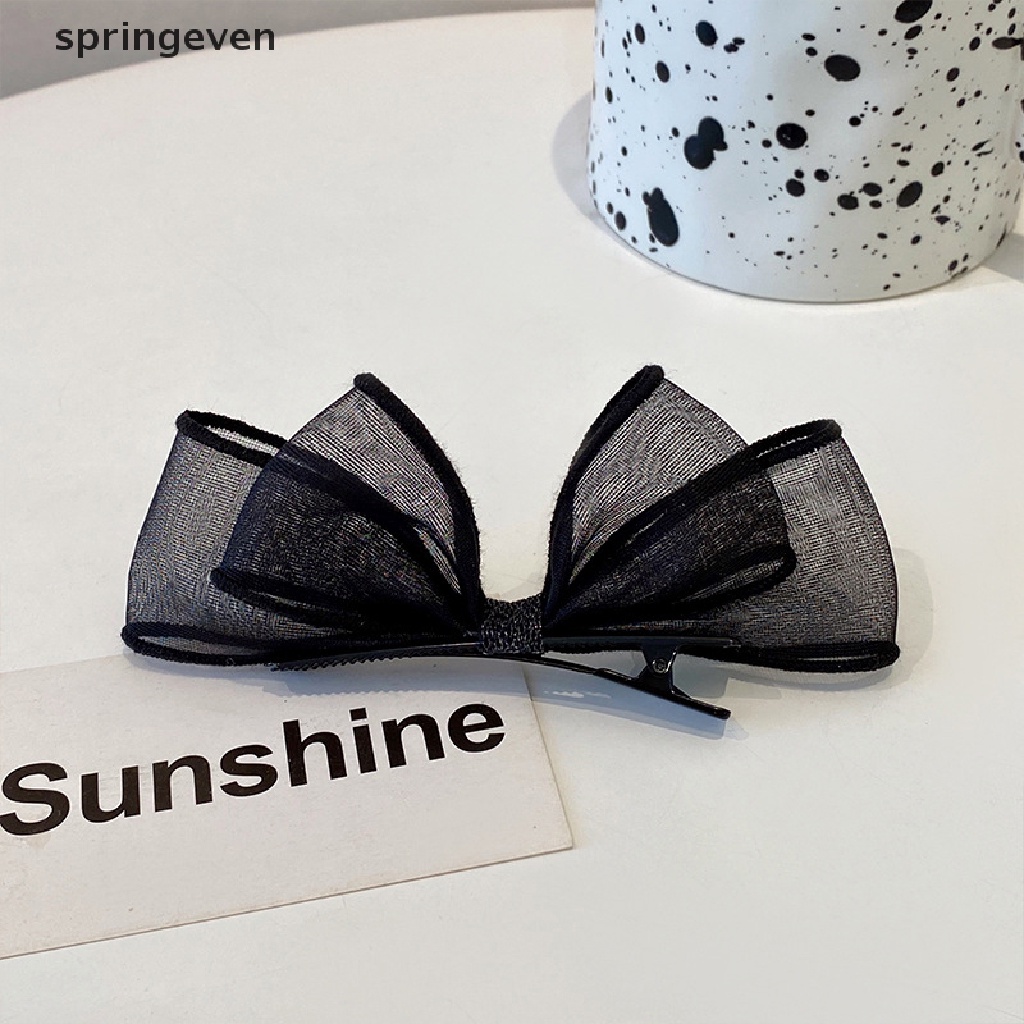 Kẹp Tóc Lưới Hai Lớp Màu Đen Thời Trang Xuân Hạ 2023 Cho Nữ