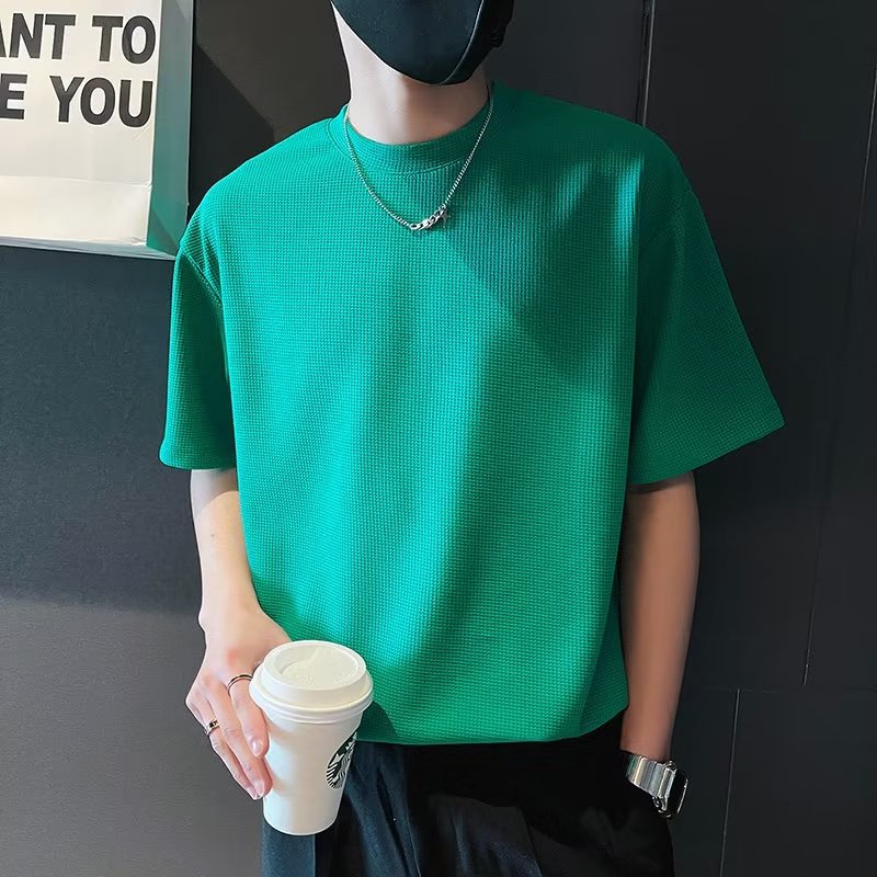 Áo Thun Tay Ngắn Cổ Tròn Màu Sắc Đơn Giản Thời Trang Mùa Hè Cho Nam Giới Có Size M-3XL
