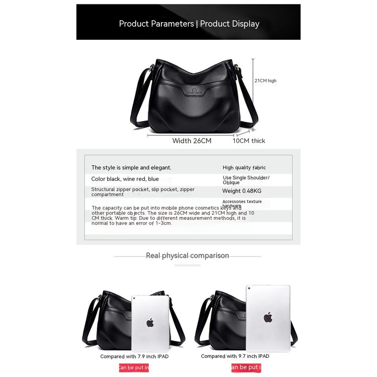 Túi Đeo Chéo Da Bò Thật Thiết Kế Đơn Giản Thời Trang Cho Nữ