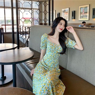 Du YAN Đầm Hoa Ôm Eo Phong Cách Pháp Mới Cho Nữ