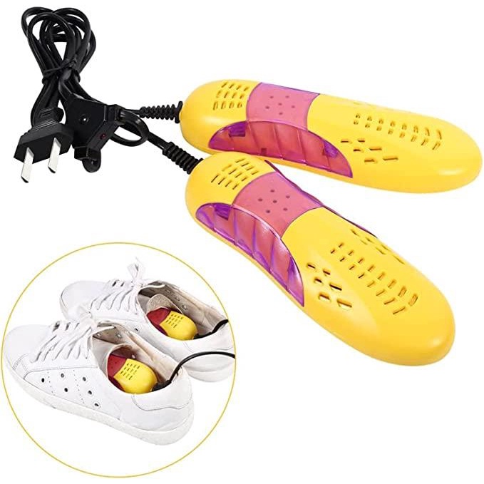 Full Box - Mày sấy, khử mùi giày, tất mini có đèn Led sử dụng điện sẵn màu vàng/Trắng