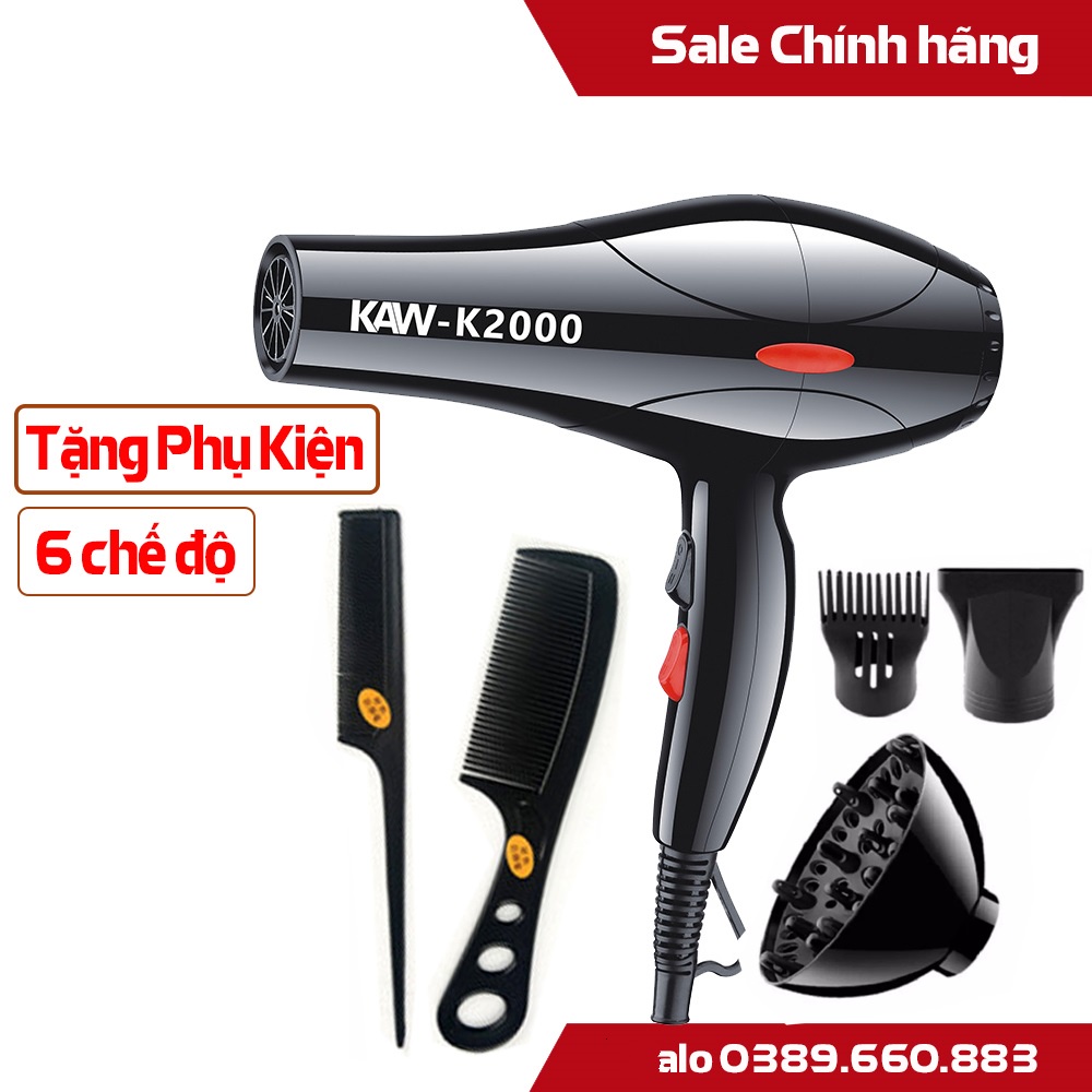 Máy sấy tóc nóng lạnh-ấm 6 chế độ Bosingwa-KAW - Hàng chính hãng bảo hành 1 đổi 1 trong 12 tháng