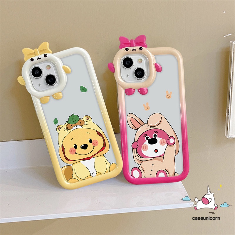 Ốp Điện Thoại Mềm Hình Gấu Winnie the Pooh 3D Dễ Thương Cho iPhone 11 13 14 12 Pro Max XR 14 8 7 6s 6 + XS Max X SE 2020
