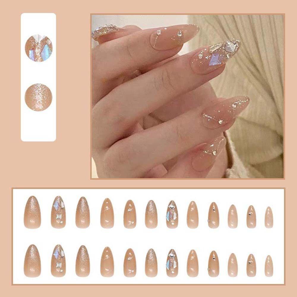 LOMBARD Móng Tay Giả Che Phủ Toàn Diện Tháo Rời Được Họa Tiết Hoa Dành Cho Bạn Nữ