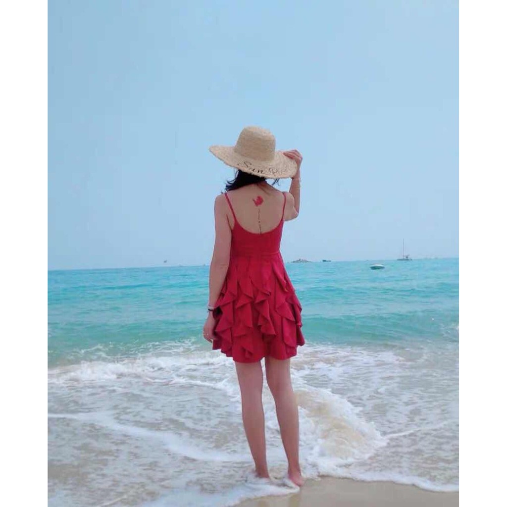 ORDER♥️Đầm,Váy Đỏ nhún bèoSize S->2XL