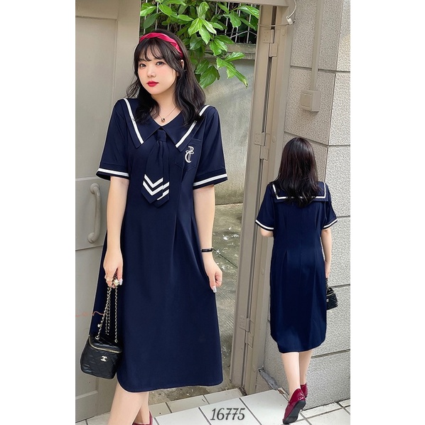 SALE Đầm BIGSIZE Thuỷ Thủ Cà Vạt W 16775