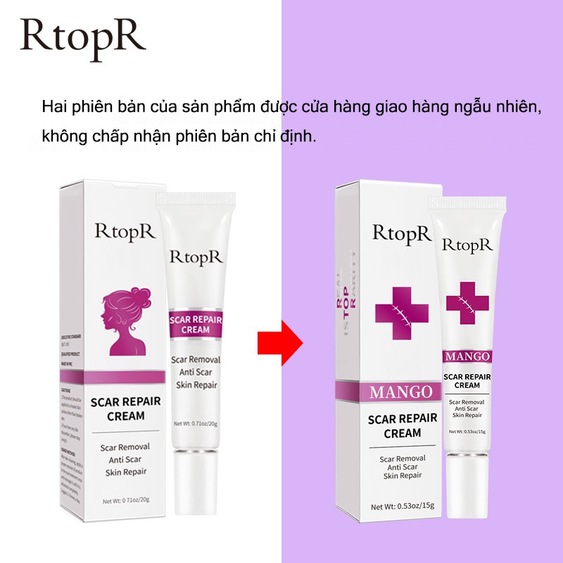 Kem xóa sẹo RtopR mango scar repair cream 15g Xóa và sửa sẹo trên mặt， cơ thể, vết bỏng ở trẻ em,  phụ nữ sau sinh mổ
