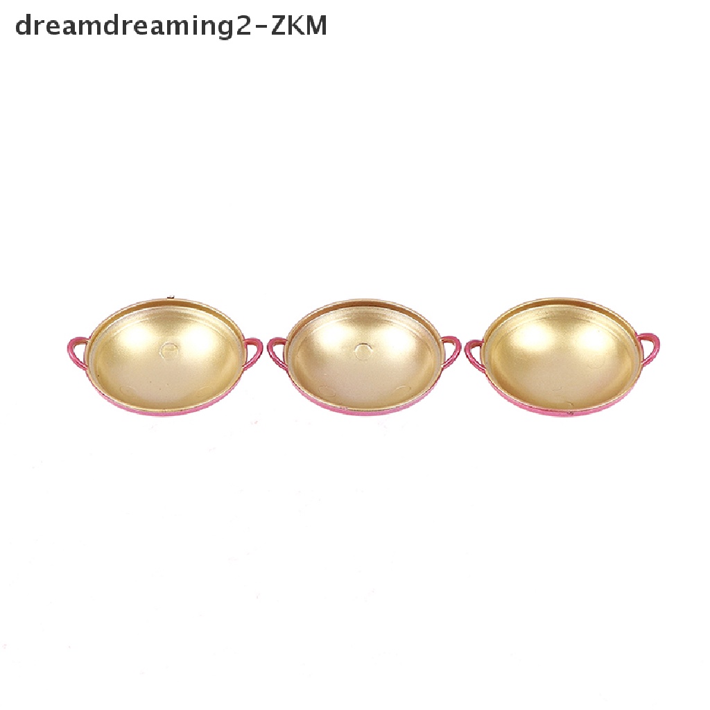 Bộ 3 Món Chén Đĩa &amp; Chảo Ăn Tối Mini Dùng Trang Trí Nhà Búp Bê