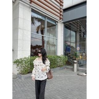 Áo trễ vai hoa [Hình thật mẫu shop chụp]