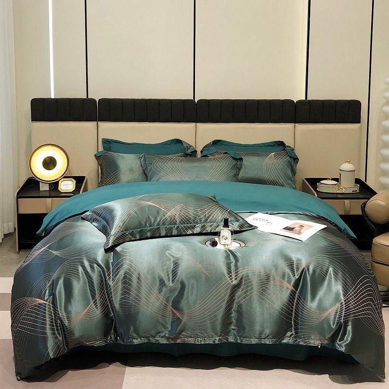 Bộ Chăn Ga Gối Gấm Hoàng Gia Singapore Nhập Khẩu OYMYAKO