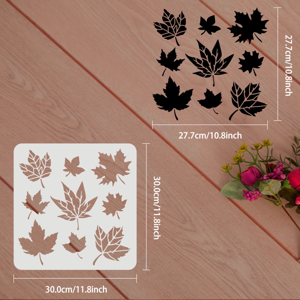 1 Khuôn Nhựa Họa Tiết Lá Phong 30x30cm Có Thể Tái Sử Dụng Trang Trí Nhà Cửa