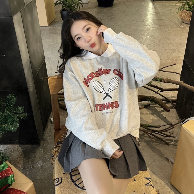 Áo Sweater Cổ Polo Style Preppy - Monstier Preppy Oldschool Sweatshirt 🤞🏻🧺🛀🏻