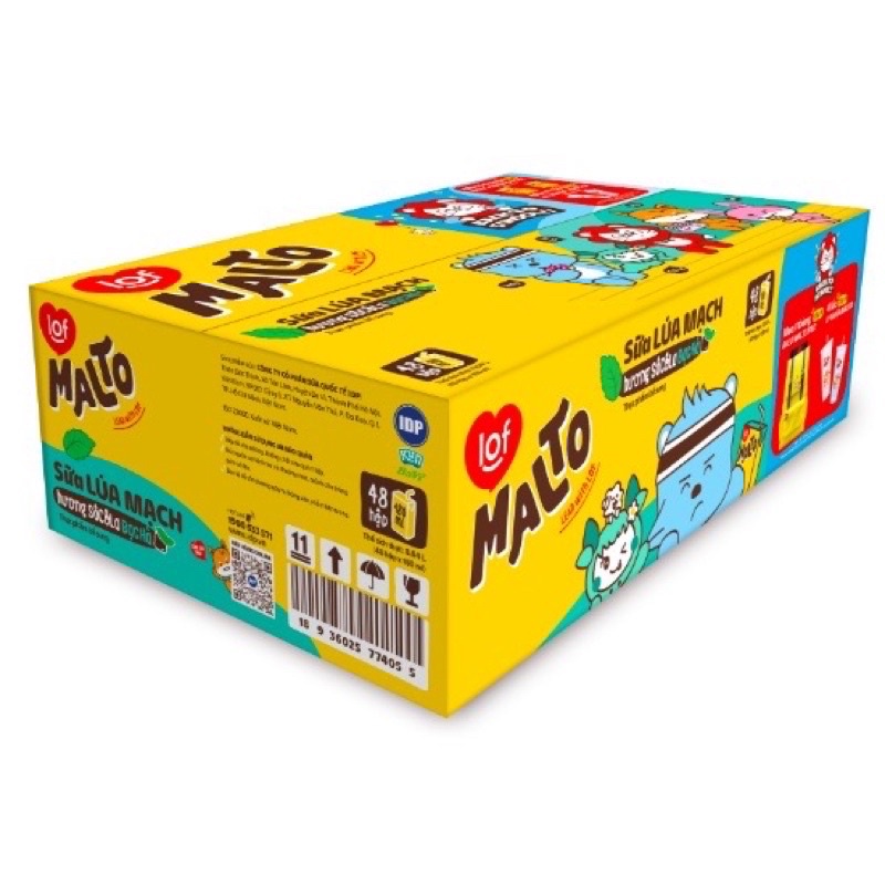 1 Dây sữa Malto hương cacao lúa mạch 180ml