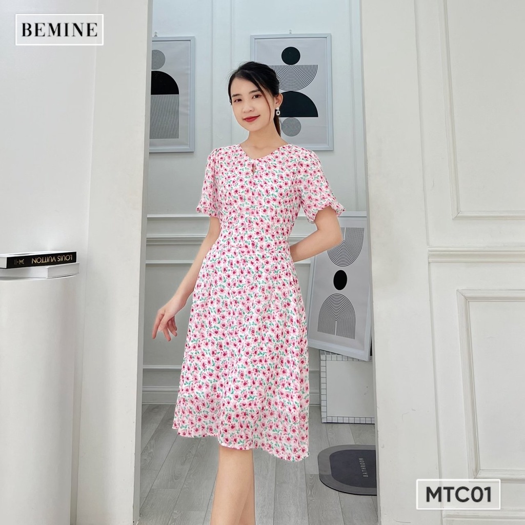 Đầm nơ ngực tay lồng đèn BEMINE MTC01