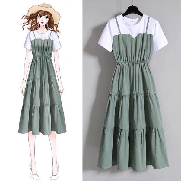 Thắt lưng đầm lỏng lẻo chiffon hoa đầm đầm đầm mùa hè cho phụ nữ