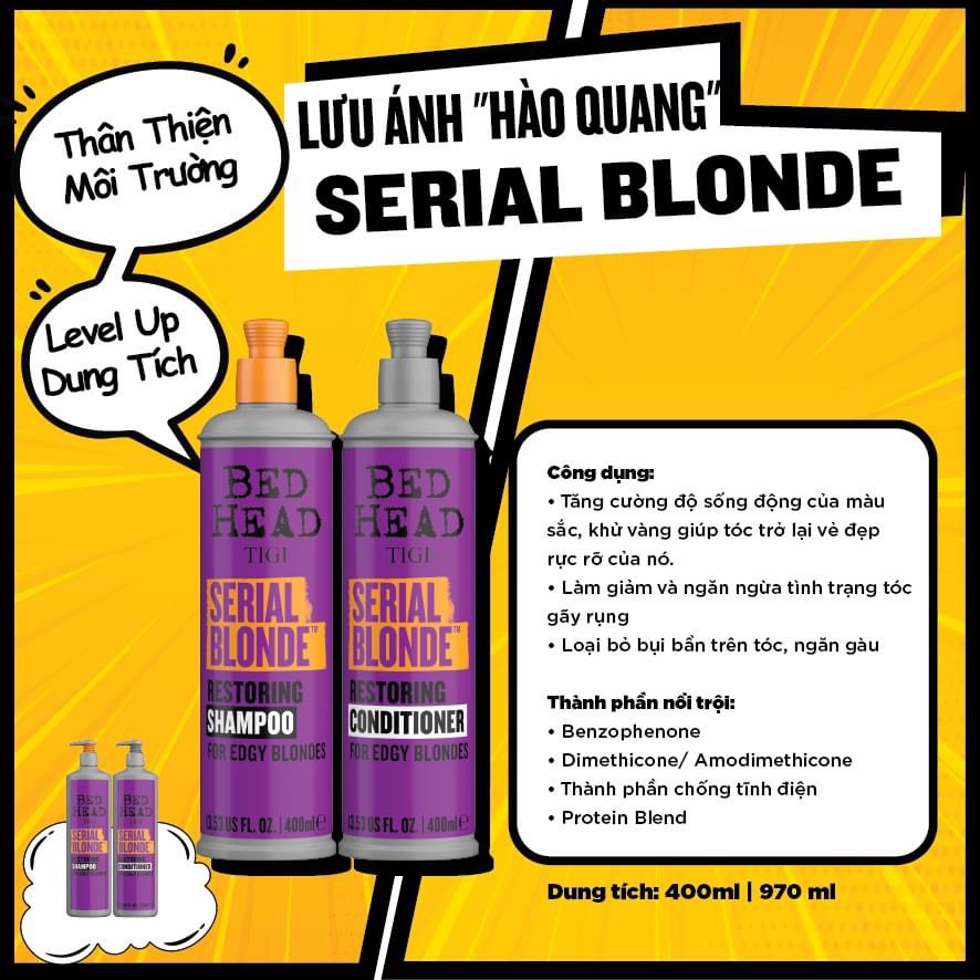 Dầu xả cho tóc tẩy Tigi Bed Head Serial Blonde 400ML