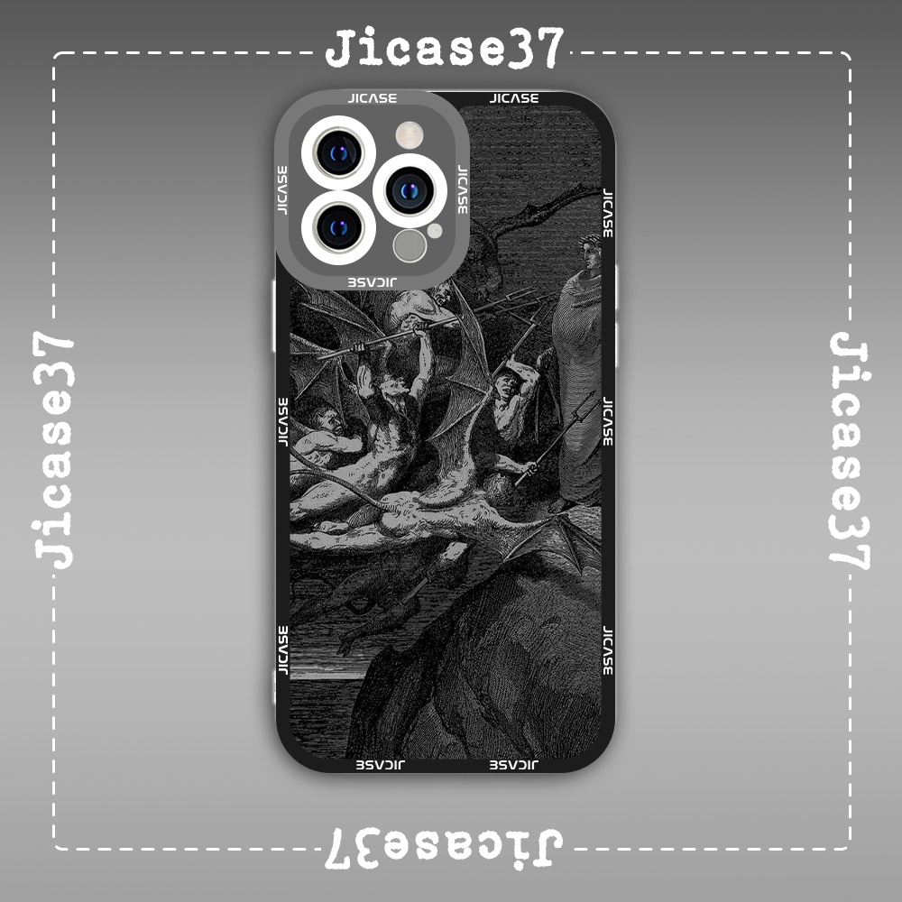 Ốp lưng iphone cạnh vuông Jicase JMcase Tranh Vẽ Thiên Thần Angel Art Vintage x/xs/11/12/pro/max/plus/promax