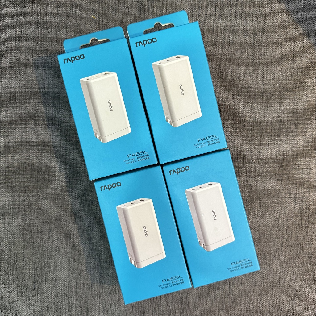 Sạc nhanh Rapoo 3 cổng  65W PA65L hàng chính hãng bảo hành 24th