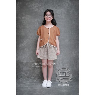 [Có sẵn] [Ảnh thật] SÉT ÁO CỔ TIM QUẦN KẺ-MSP 2585
