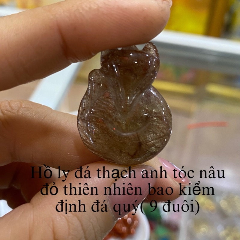 Hồ ly 9 đuôi màu nâu đỏ tự nhiên chiêu may mắn hạnh phúc tình duyên chủ mệnh thổ hoả