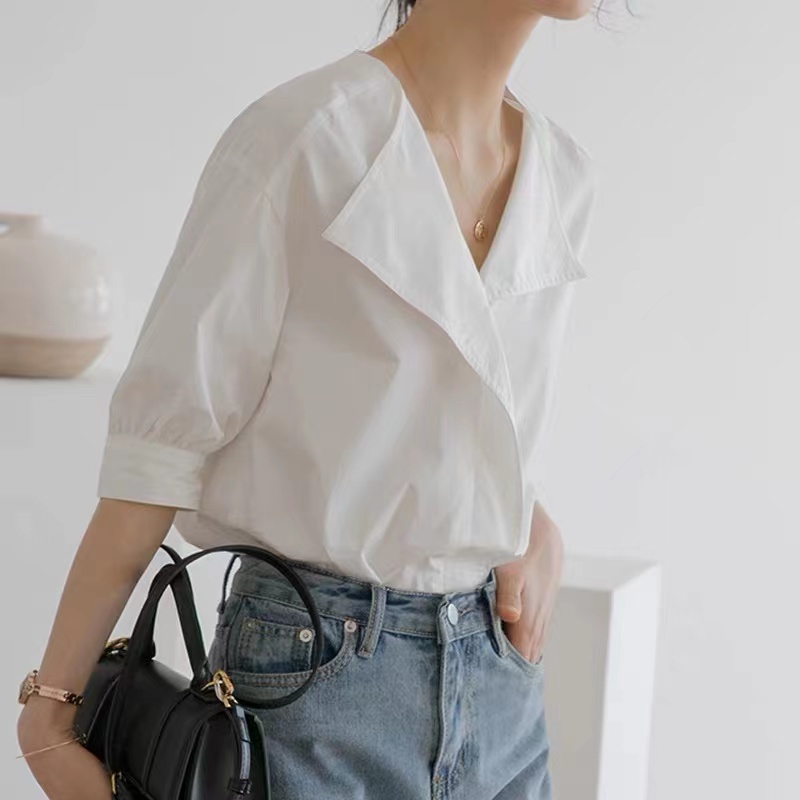 Áo Sơ Mi Ngắn Tay Thiết Kế Mới Thời Trang Mùa Hè 2023 Dành Cho Nữ