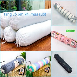 (Mua ruột tặng vỏ) Ruột gối ôm bông hạt 35cmx100cm ép hơi cao cấp có tặng vỏ gối (Giá tại xưởng)