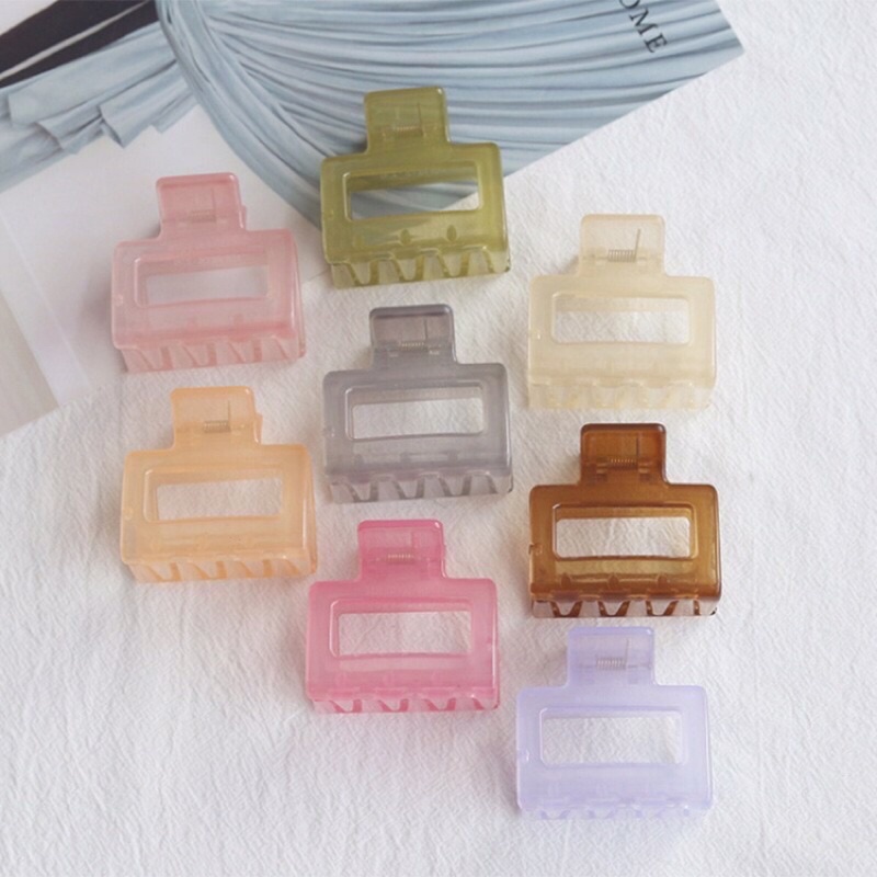 Kẹp tóc nhựa gắp vuông vintage phong cách Hàn Quốc