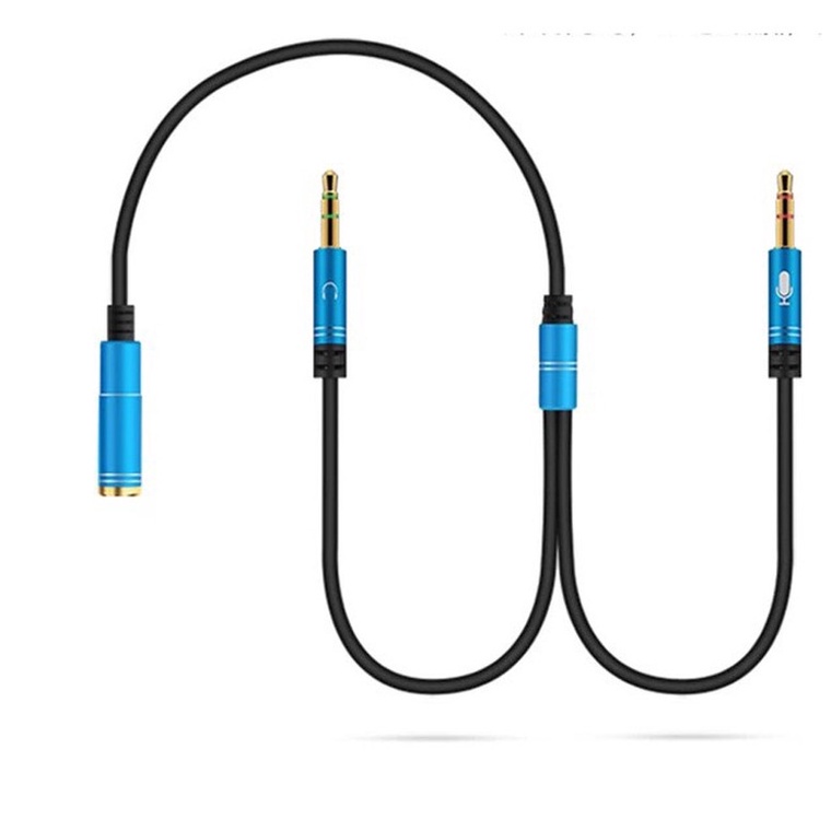 Jack chuyển đổi tai nghe 3.5 sang Audio & Mic, Cáp gộp dây 2 đầu Jack cho máy tính, Laptop