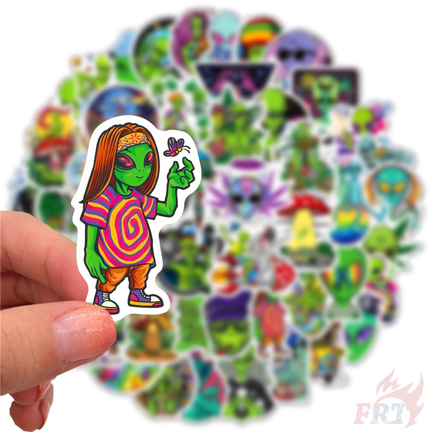 ❉ Sticker Dán Trang Trí Hình Người Ngoài Hành Tinh Vui Nhộn Series 01 ❉ Bộ 50 Sticker Chống Thấm Nước Xinh Xắn Dùng Trong Trang Trí